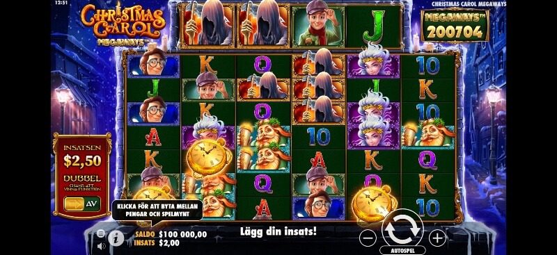christmas carol megaways spelfunktioner