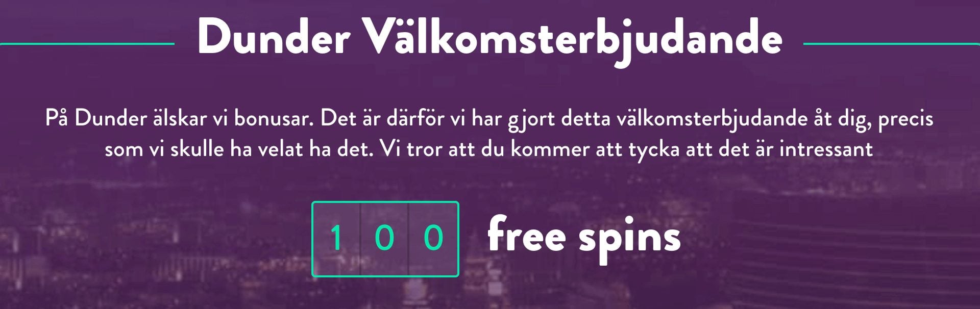 Dunder välkomstbonus