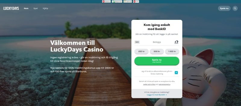 LuckyDays startsida