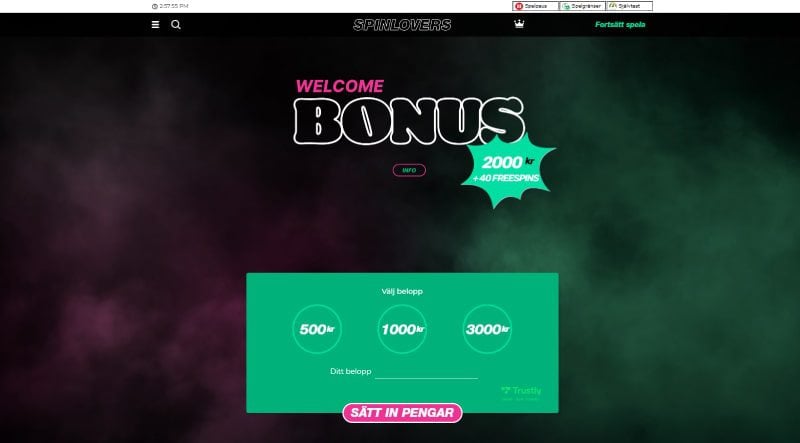 Spinlovers startsida