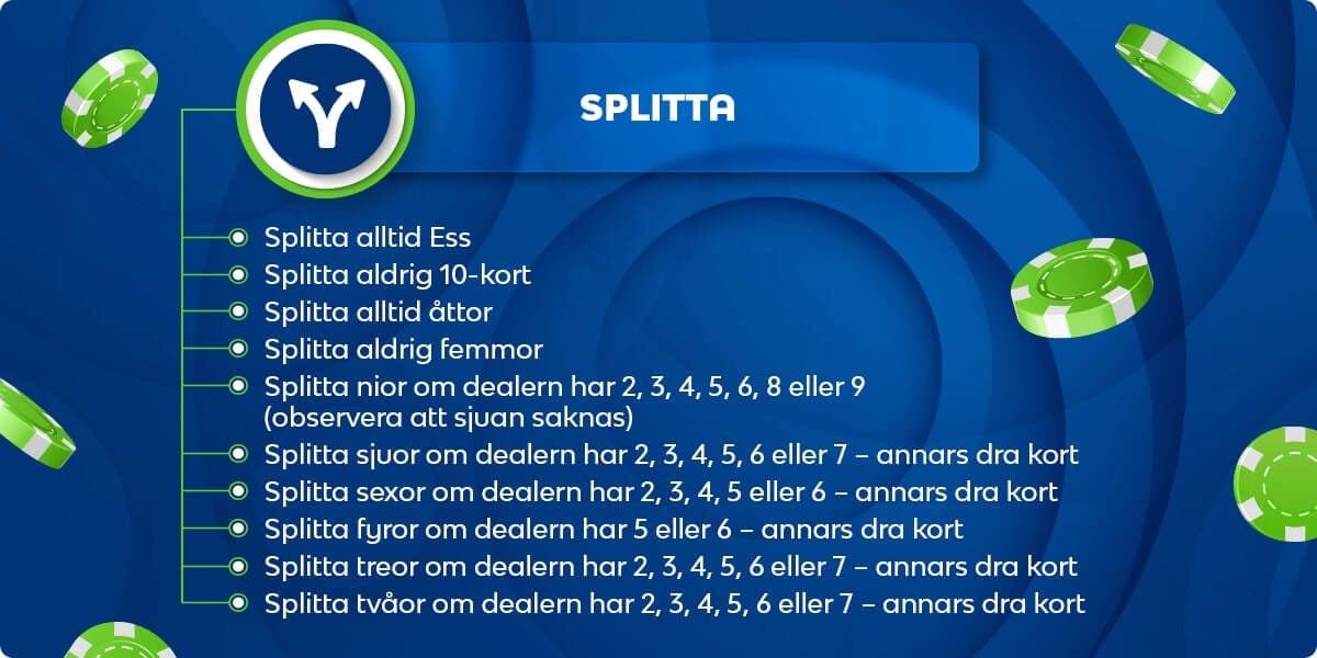 splitta strategi blackjack