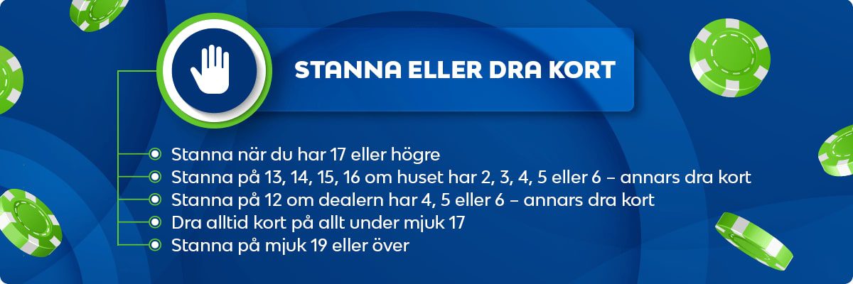 blackjack strategier stanna eller dra