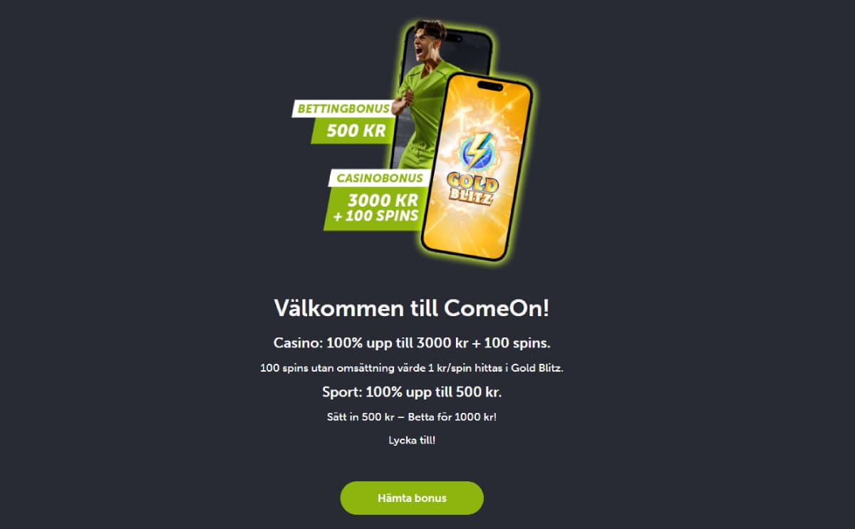 Comeon ny välkomstbonus